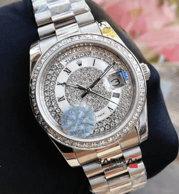 Rolex Day-Date Swarovski Replika Bayan Kol Saati